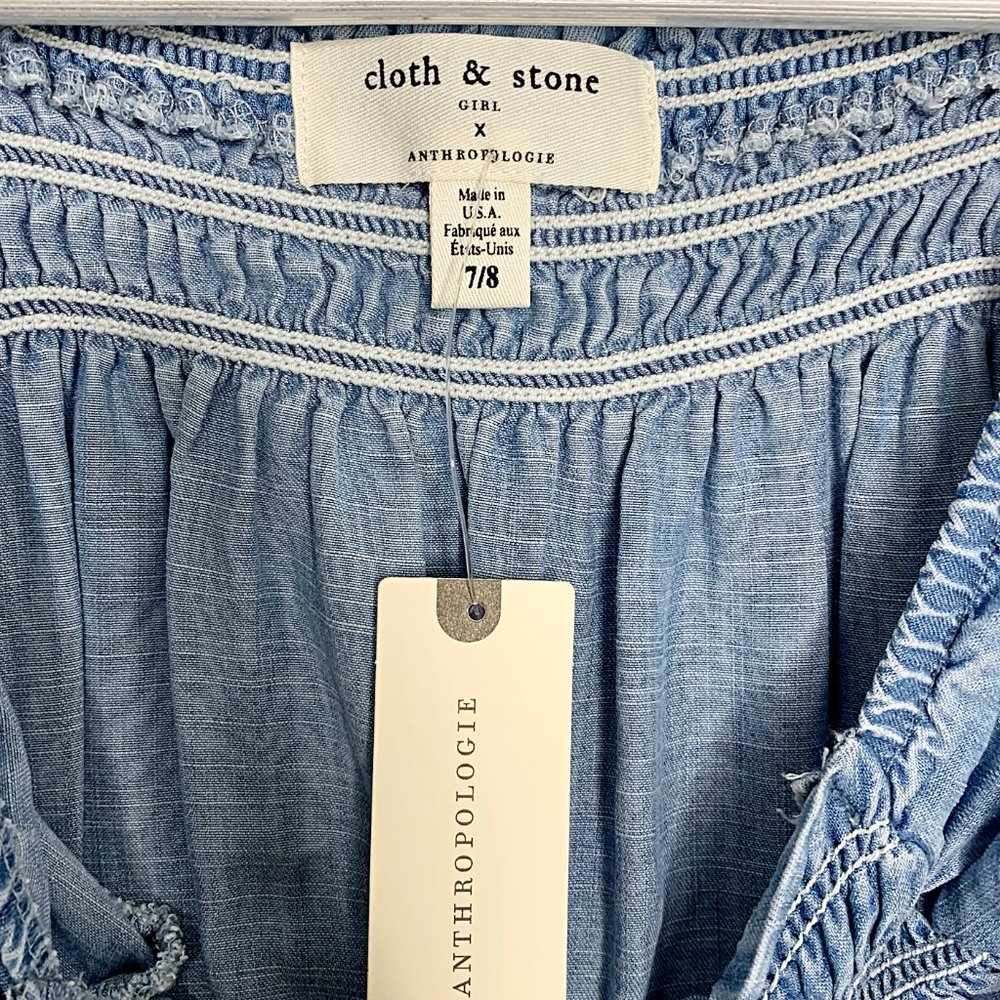 Anthropologie Cloth & Stone Sweet Chambray Kids Romper in Denim - Picture 8 of 12
